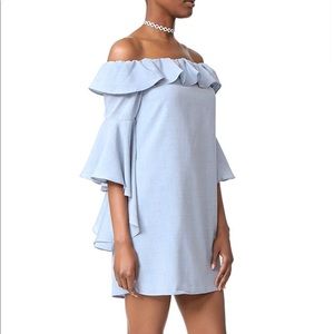 WAYF Off Shoulder Ruffle Sleeve Dress